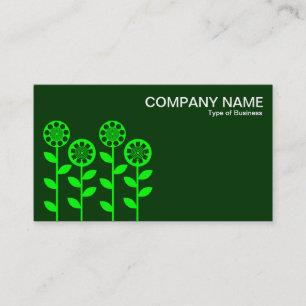Carte De Visite Fleurs géométriques - Tons verts