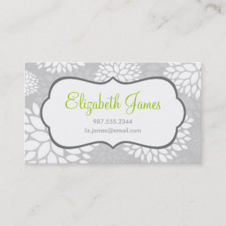 Carte De Visite Fleurs Gris Modernes