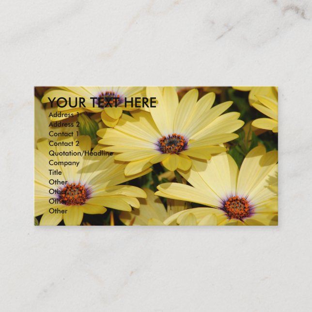 Carte De Visite Fleurs jaunes (Devant)