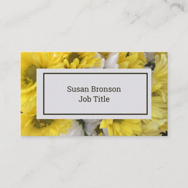 Carte De Visite Fleurs jaunes de printemps (Devant)