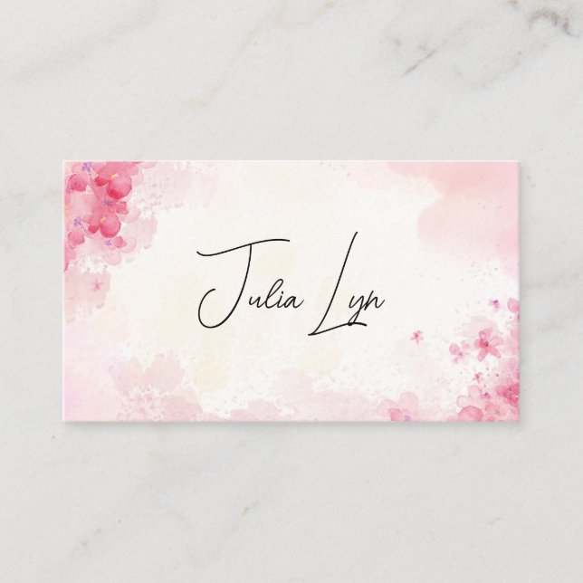 Carte De Visite Fleurs Jolies en Rose  (Devant)
