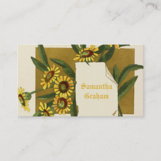 Carte De Visite Fleurs marguerites jaunes vintages sur mesure flor