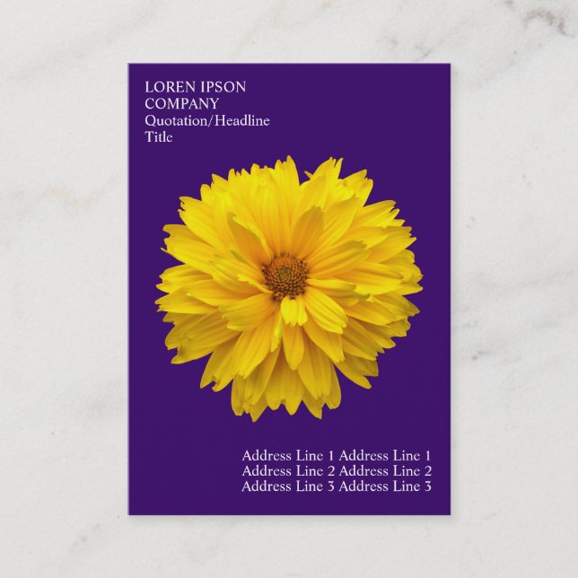 Carte De Visite Fleurs minimales - Chrysanthème - Violet profond (Devant)