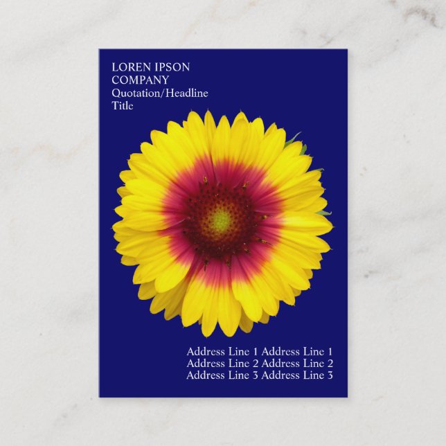 Carte De Visite Fleurs minimales - Fleur de couverture - Bleu prof (Devant)
