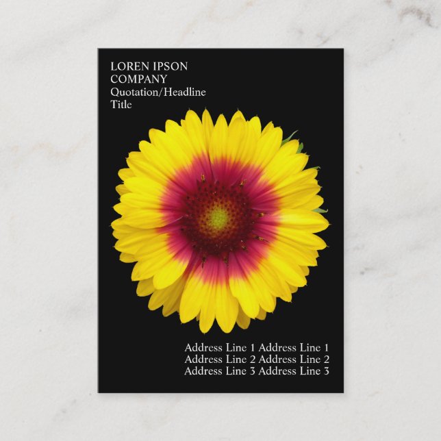 Carte De Visite Fleurs minimales - Fleur de couverture - Noir (Devant)