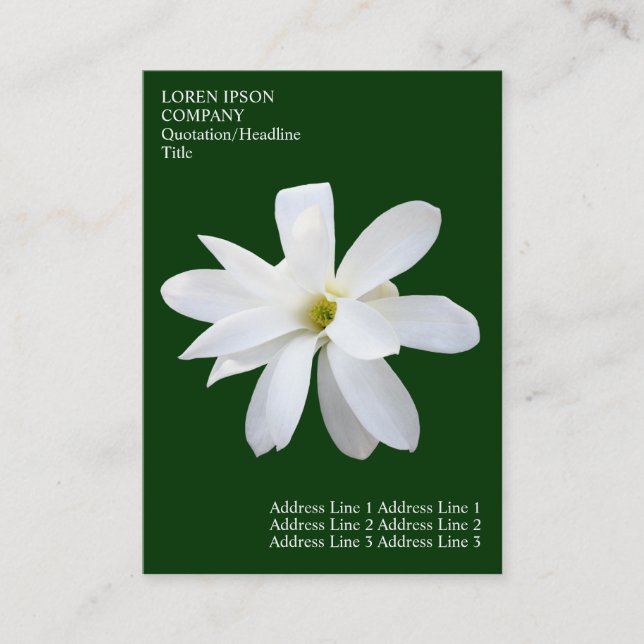 Carte De Visite Fleurs minimales - Magnolia - Vert profond (Devant)
