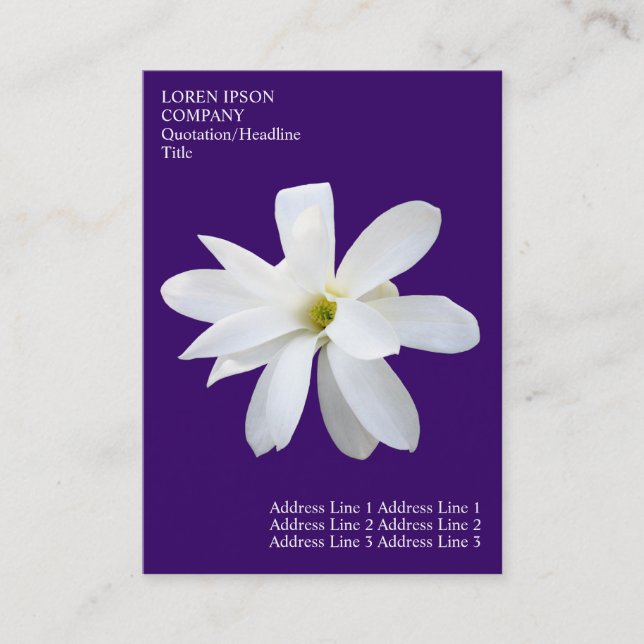 Carte De Visite Fleurs minimales - Magnolia - Violet profond (Devant)