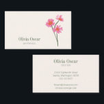 Carte De Visite Fleurs minimalistes modernes rose vert floral<br><div class="desc">Cette carte de visite présente une illustration florale rose simple associée à une typographie moderne et épurée pour un look frais et professionnel. Le design botanique ajoute de la personnalité tout en gardant la mise en page soignée et facile à lire. C’est parfait pour les créatifs, les petites entreprises, les...</div>