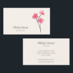 Carte De Visite Fleurs minimalistes modernes rose vert floral<br><div class="desc">Cette carte de visite présente une illustration florale rose simple associée à une typographie moderne et épurée pour un look frais et professionnel. Le design botanique ajoute de la personnalité tout en gardant la mise en page soignée et facile à lire. C’est parfait pour les créatifs, les petites entreprises, les...</div>