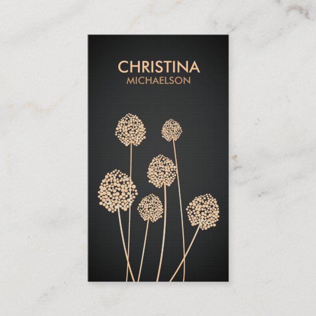 Carte De Visite FLEURS MOD en OR (Devant)