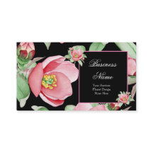 Fleurs noires Feuilles rose Floral Vert