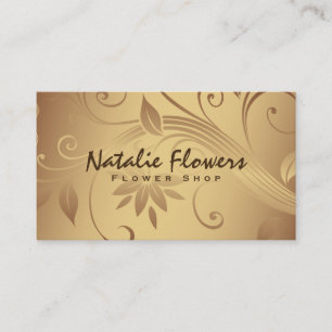 Carte De Visite Fleurs Or