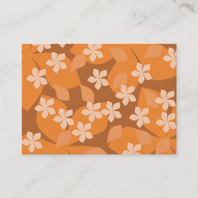 Carte De Visite Fleurs oranges. Rétro modèle floral (Devant)