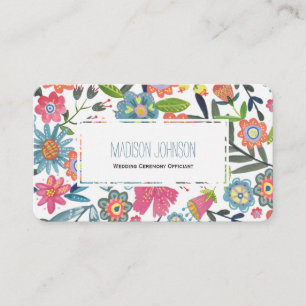 Carte De Visite Fleurs pour aquarelle florales roses élégantes