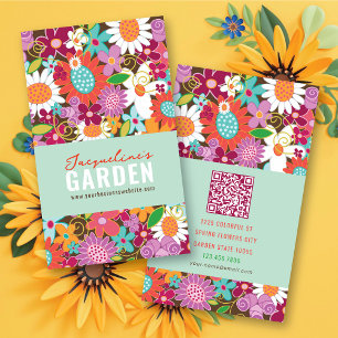 Carte De Visite Fleurs printanières fantaisistes et douces Jardin 