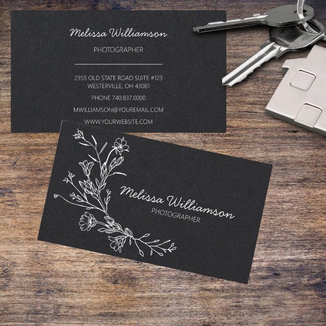 Carte De Visite Fleurs Rassemblées Minimalistes (Créateur téléchargé)