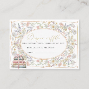 Carte De Visite Fleurs rétro aquarelle ruban à nœud baby shower d