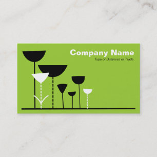 Carte De Visite Fleurs rétro v2 - Martian Green
