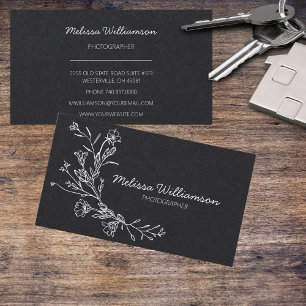Carte De Visite Fleurs Réunies Minimalistes