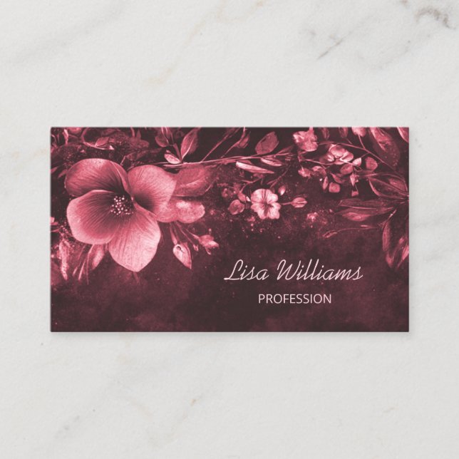 Carte De Visite Fleurs rose brillant Mauve (Devant)