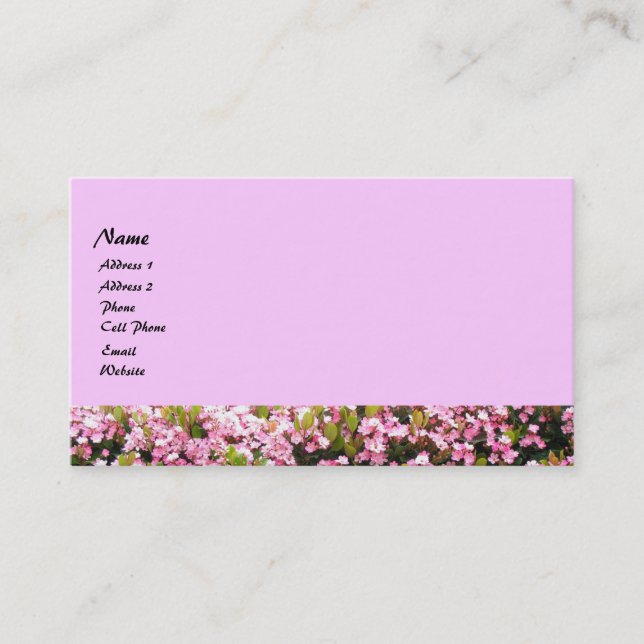 Carte De Visite fleurs roses (Devant)