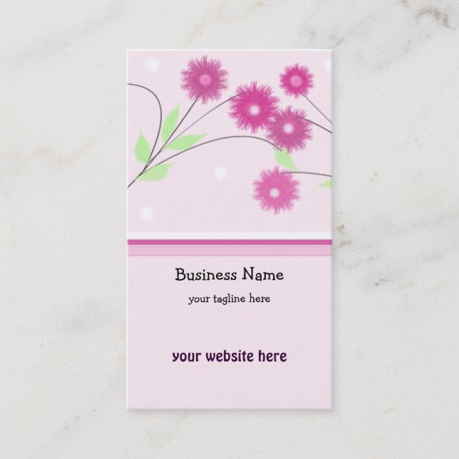 Carte De Visite Fleurs roses (Devant)