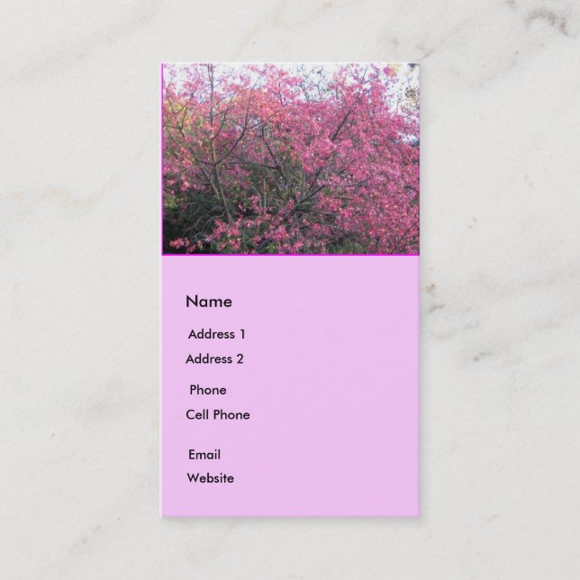 Carte De Visite Fleurs roses (Devant)