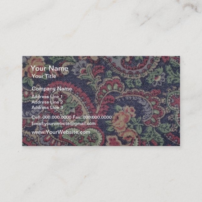 Carte De Visite Fleurs roses, blanches et vertes oranges avec (Devant)