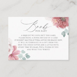 Carte De Visite Fleurs Roses Duisantes Livres Élégants Pour Baby C