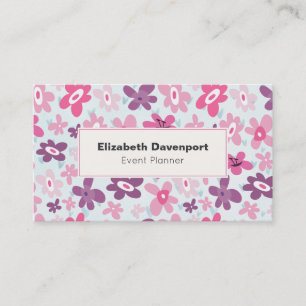 Carte De Visite Fleurs roses mignonnes Motif Whimsical