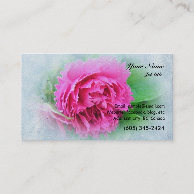 Carte De Visite fleurs roses roses (Devant)
