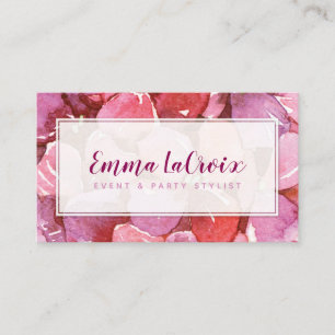 Carte De Visite Fleurs Roses Vibrantes Professionnel