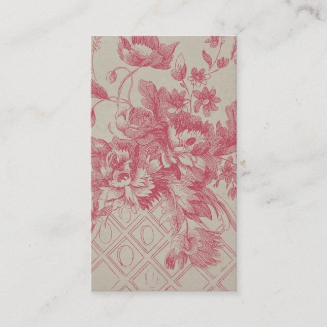 Carte De Visite Fleurs roses vintages (Devant)