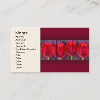 Carte De Visite Fleurs rouges de tulipes peignant - multi