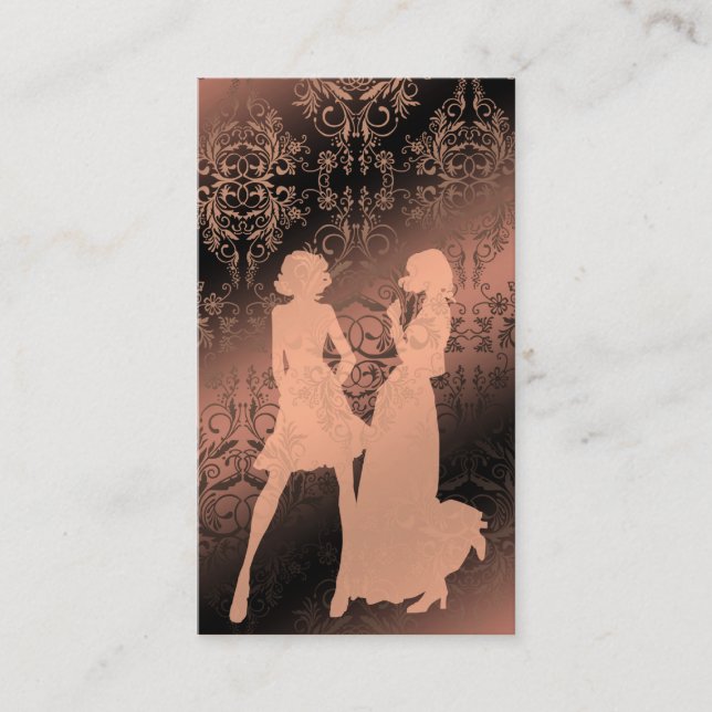 Carte De Visite Fleurs sauvages de damassé, noir pur d'ombres et (Devant)