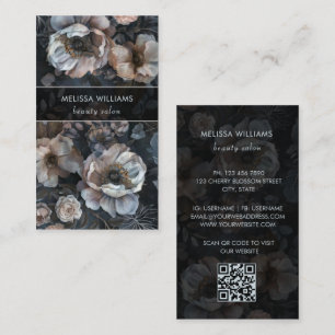 Carte De Visite Fleurs Sombres Rose Éblouissant