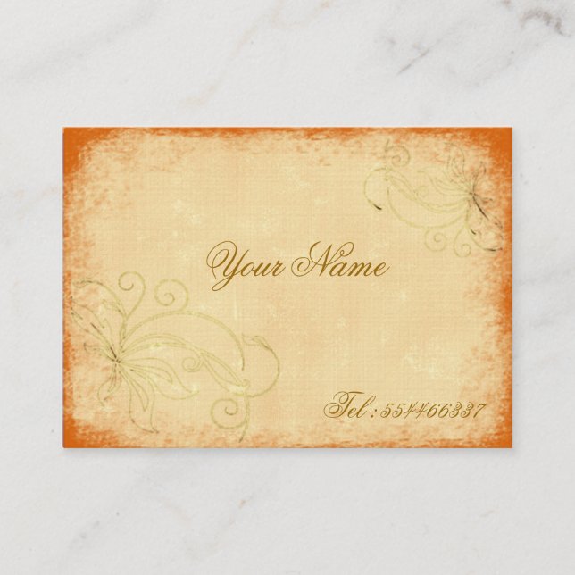 Carte De Visite fleurs tourbillonnantes vintage (Devant)