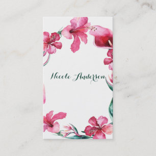 Carte De Visite Fleurs tropicales hawaïennes Hibiscus Élégant Chic