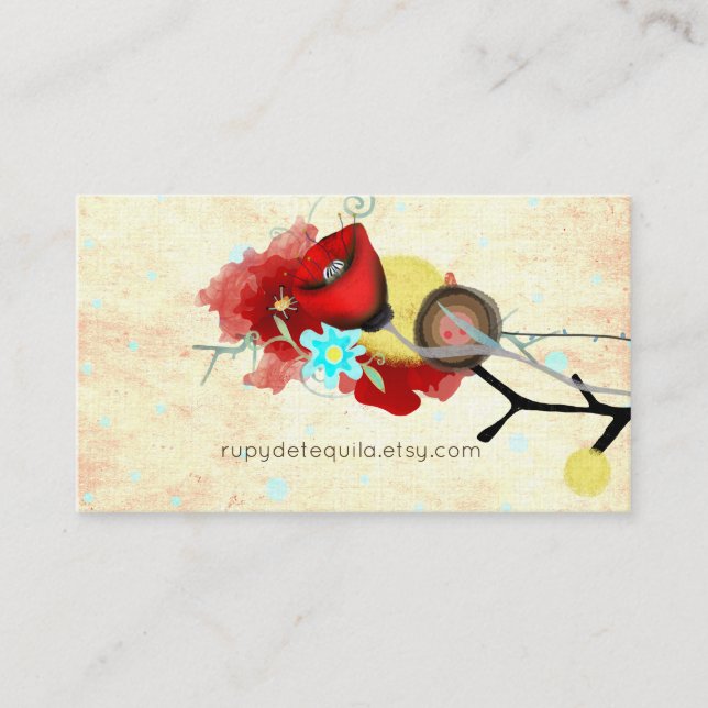 Carte De Visite Fleurs uniques aquarelle faites main (Devant)