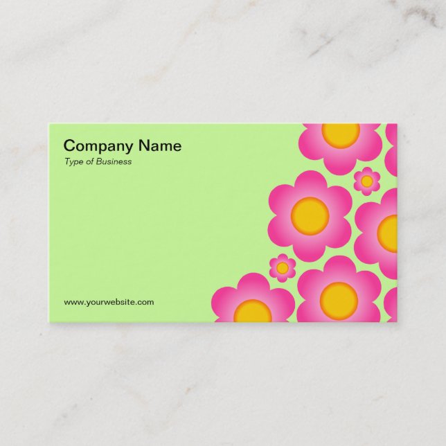 Carte De Visite Fleurs vectorielles II - Vert pastel (Devant)
