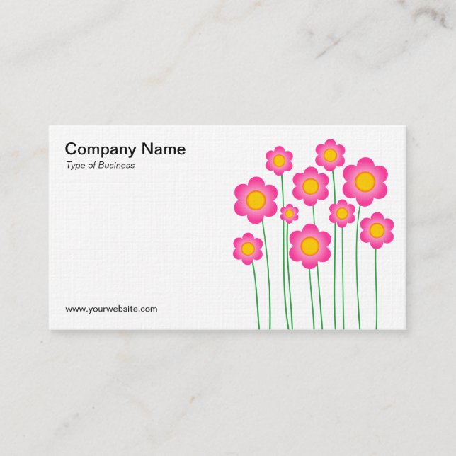 Carte De Visite Fleurs vectorielles III - (Lin) (Devant)