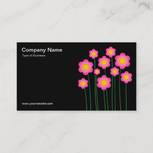 Carte De Visite Fleurs vectorielles III - Noir