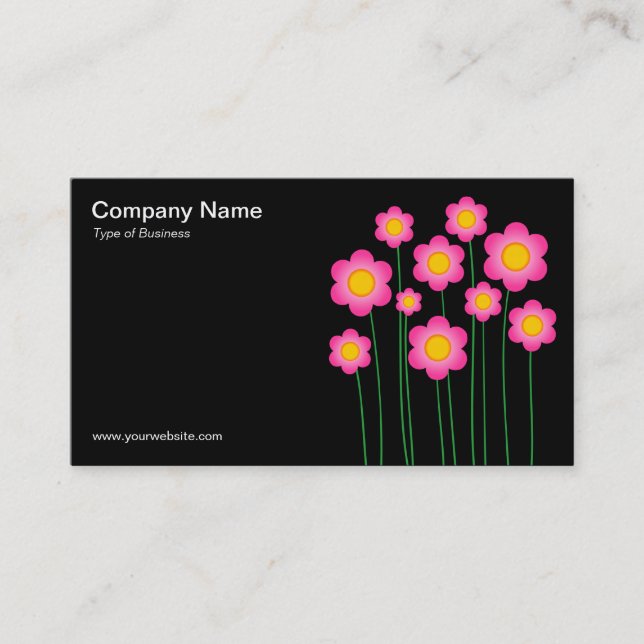 Carte De Visite Fleurs vectorielles III - Noir (Devant)