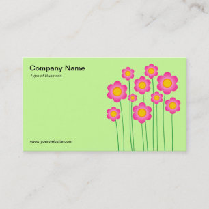 Carte De Visite Fleurs vectorielles III - Vert pastel