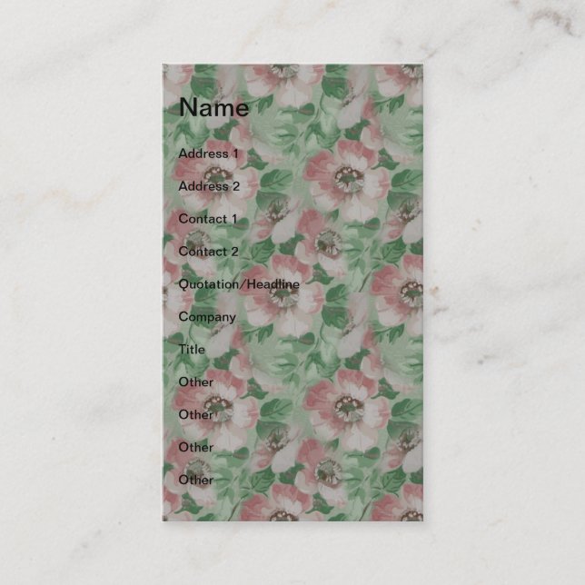 Carte De Visite Fleurs vintages (Devant)
