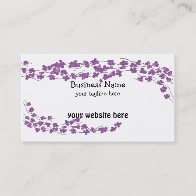 Carte De Visite Fleurs Violettes (Devant)