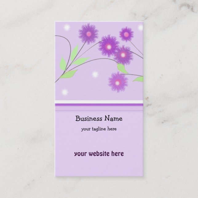 Carte De Visite Fleurs Violettes (Devant)