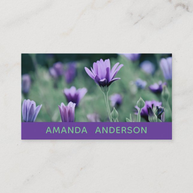 Carte De Visite Fleurs violettes lavande (Devant)