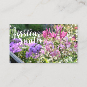 Carte De Visite Fleurs violettes roses Printemps Jardin Floral Nat