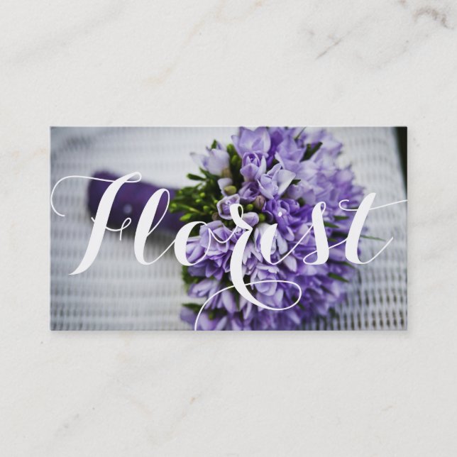 Carte De Visite Fleurs violettes Shop Florist (Devant)